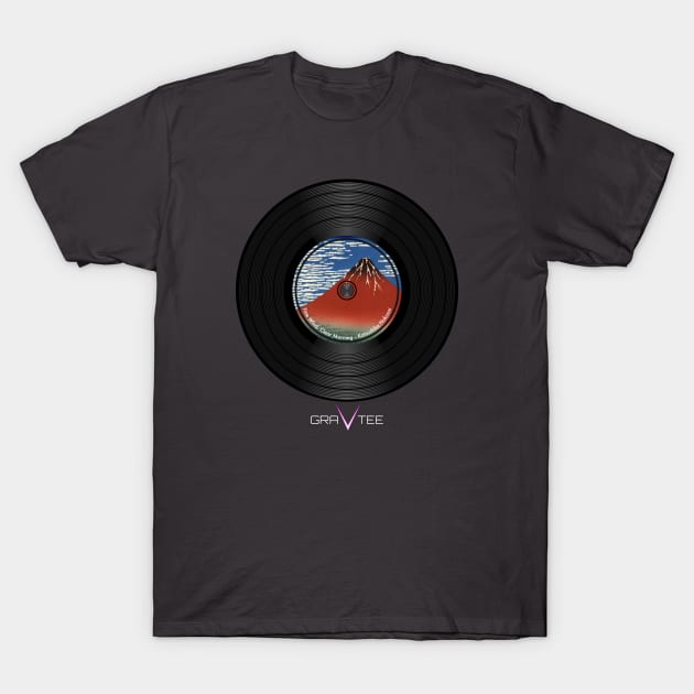 Red Fuji Vinyl Record T-Shirt by GraVtee